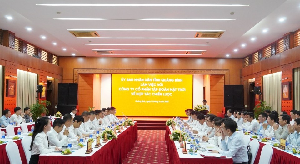 Quảng Bình ký kết bản ghi nhớ hợp tác chiến lược với Công ty CP Tập đoàn Mặt Trời