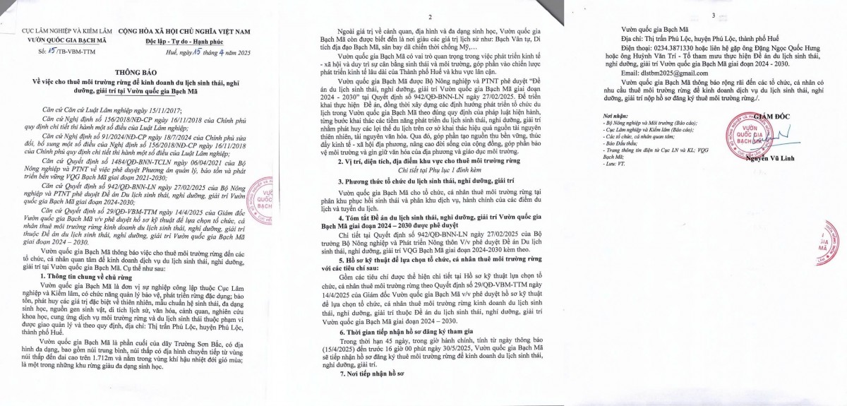 Vườn quốc gia Bạch Mã mở rộng cơ hội đầu tư du lịch sinh thái