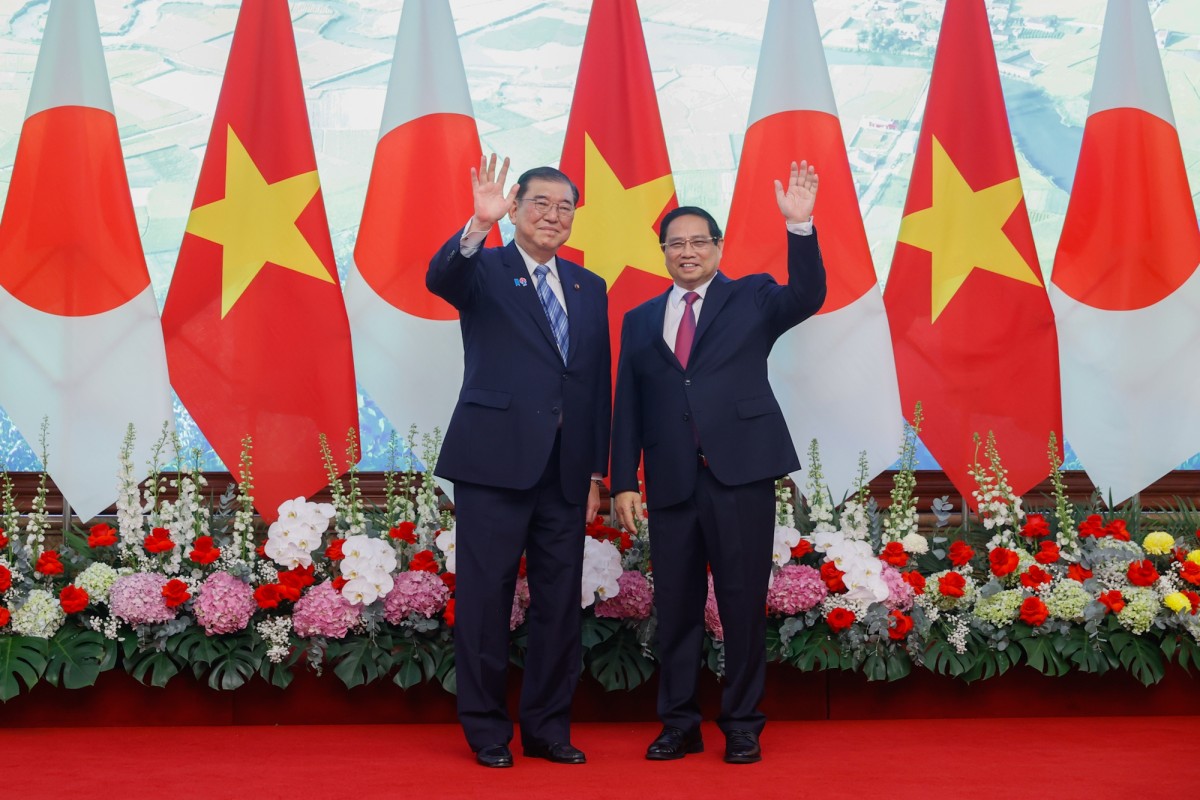 Thủ tướng Phạm Minh Chính và Thủ tướng Nhật Bản Ishiba Shigeru - Ảnh: Cổng Thông tin điện tử Chính phủ.