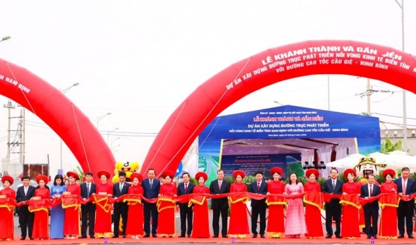 Ninh Bình khánh thành các công trình giao thông trọng điểm chào mừng ĐH đại biểu Đảng bộ tỉnh lần thứ I