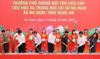 Tổng Bí thư Tô Lâm dự Lễ khởi công xây dựng trường nội trú liên cấp ở Nghệ An