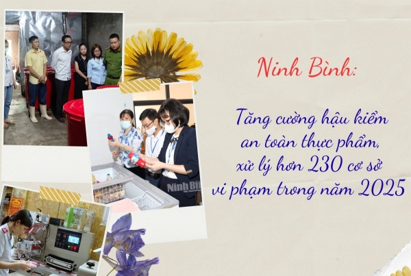 Ninh Bình: Tăng cường hậu kiểm  ATTP, xử lý hơn 230 cơ sở vi phạm trong năm 2025