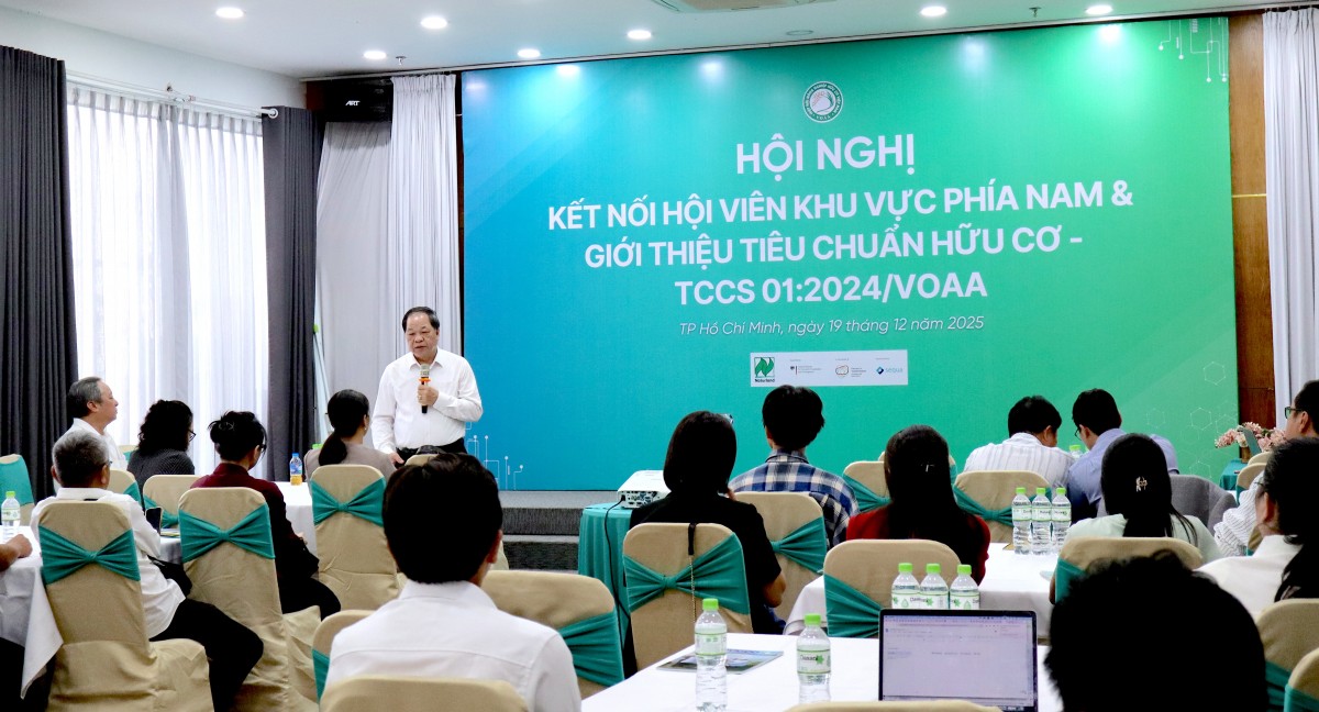 Toàn cảnh Chương trình kết nối hội viên VOAA khu vực phía Nam diễn ra chiều 19/12/2025 tại TP.HCM.