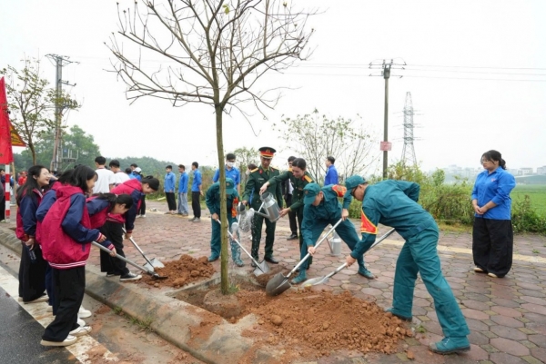 Hà Nội: Xã Đại Thanh lan tỏa phong trào trồng cây, khởi động dự án giao thông trọng điểm