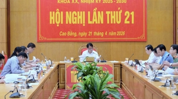 Hội nghị lần thứ 21 Ban Thường vụ Tỉnh ủy Cao Bằng khóa XX