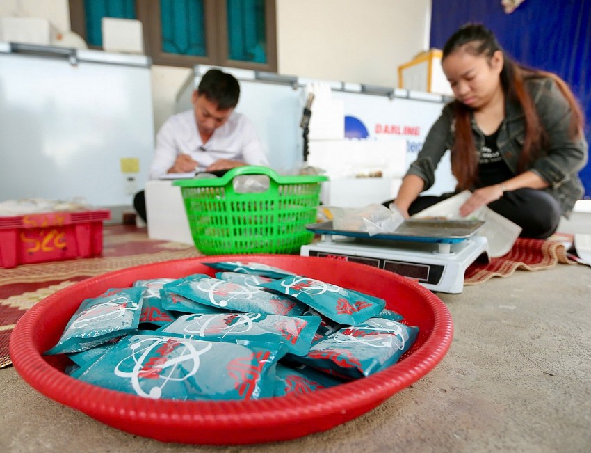 Mẫu mã bao bì cũng được vợ chồng anh Sâm chị Thanh quan tâm tạo nên cảm giác đẹp mắt đối với khách hàng. 