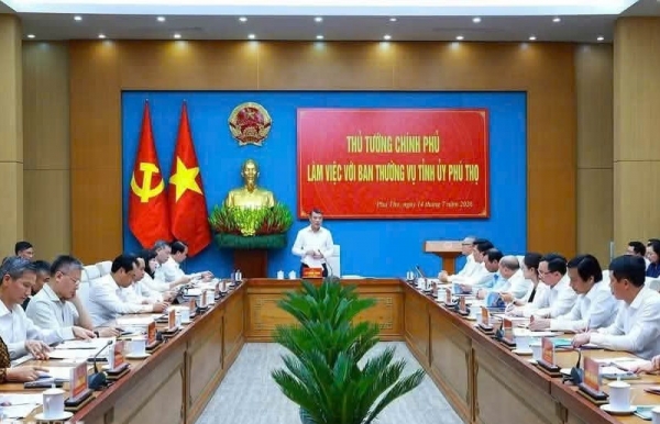 Thủ tướng Chính phủ Lê Minh Hưng làm việc với Ban Thường vụ tỉnh ủy Phú Thọ