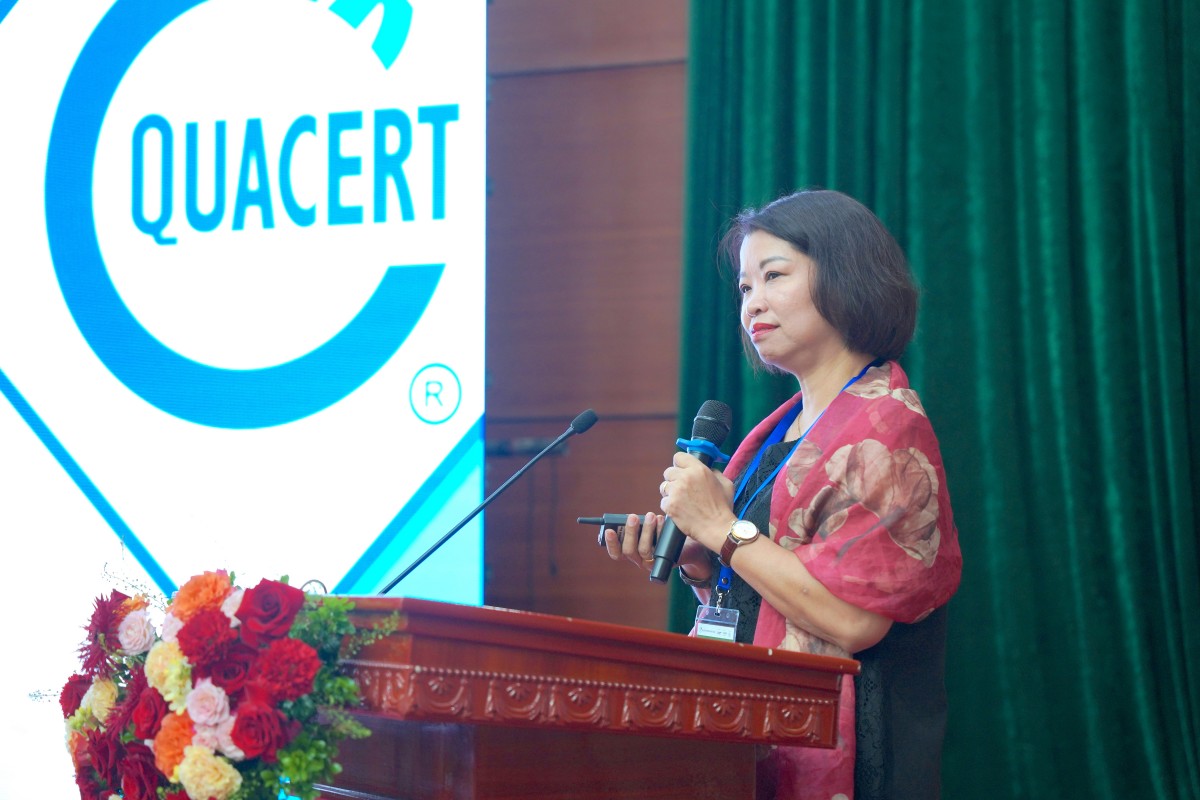 Bà Trần Thị Ngọc Anh, Trưởng phòng Chứng nhận hệ thống, Trung tâm Chứng nhận Phù hợp QUACERT, nhận định nền tảng số giúp hồ sơ chứng nhận đầy đủ, minh bạch hơn và giảm đáng kể thời gian rà soát của chuyên gia.