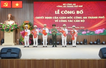 CATP Huế điều động cán bộ, kiện toàn tổ chức nhằm đáp ứng yêu cầu nhiệm vụ