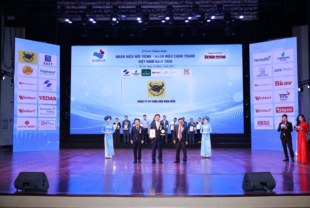 Phân bón Bình Điền trong Top 10 "Nhãn hiệu Nổi tiếng Việt Nam 2026"