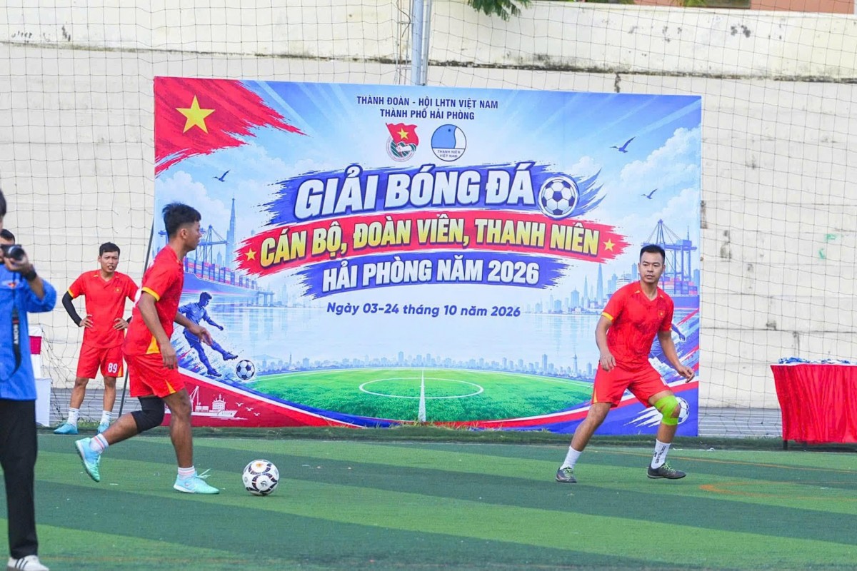 Hải Phòng: Tưng bừng khai mạc Giải bóng đá Cán bộ, đoàn viên, thanh niên năm 2026