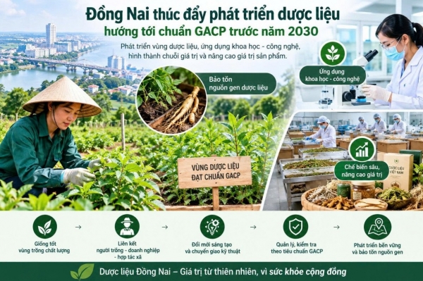 Đồng Nai thúc đẩy phát triển dược liệu, hướng tới chuẩn GACP trước năm 2030