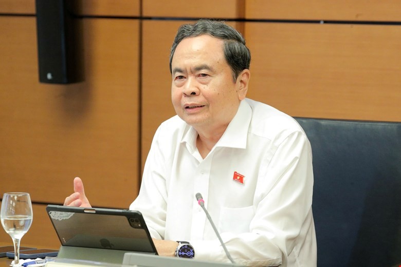 Chủ tịch Quốc hội Trần Thanh Mẫn phát biểu về dự án Luật Đất đai (sửa đổi) tại phiên thảo luận tổ sáng 22/10/2026.