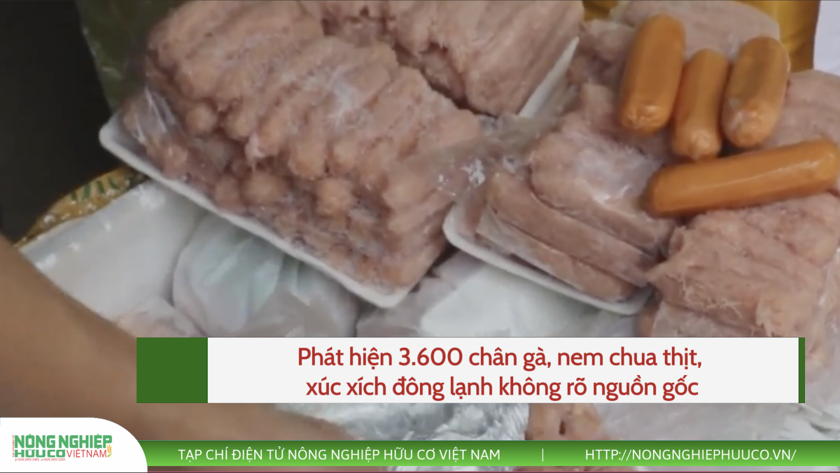 Phát hiện 3.600 chân gà, nem chua thịt, xúc xích đông lạnh không rõ nguồn gốc